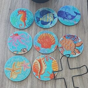 Colorful Ocean-Themed Coaster Set